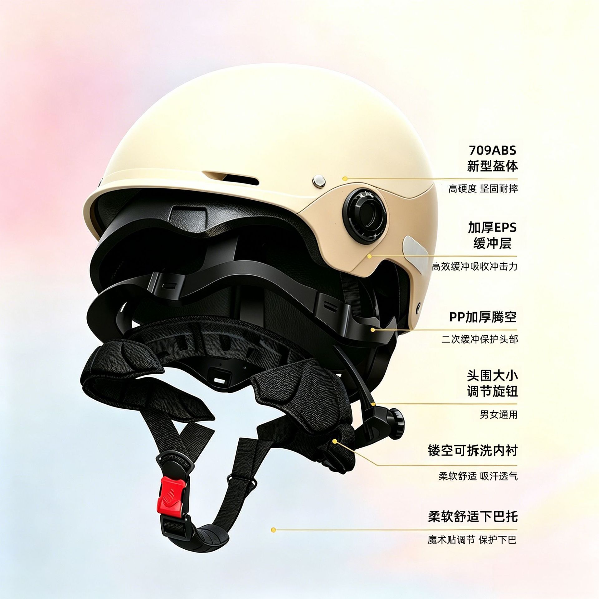 3C certified electric vehicle helmet for women, new model electric motorcycle safety helmet, sun protection, breathable, color-blocked half helmet for men