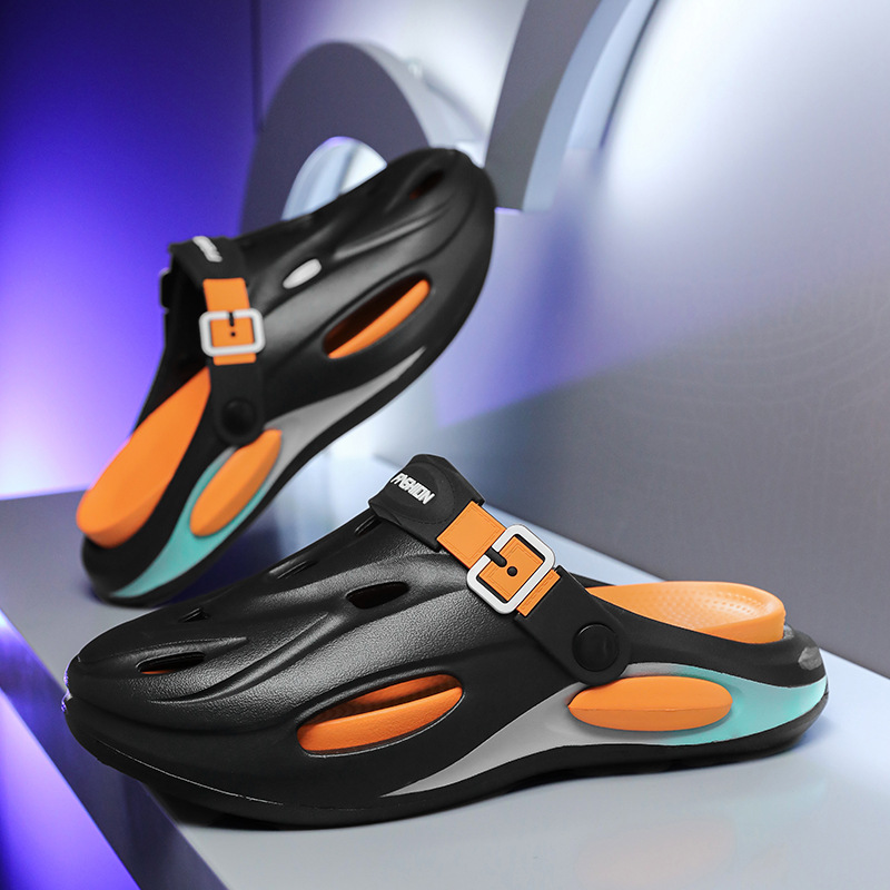 Primavera y verano cómodas sandalias de hombre de uso exterior de playa de coco hogar casual perezoso transpirable multicolor zapatos planos