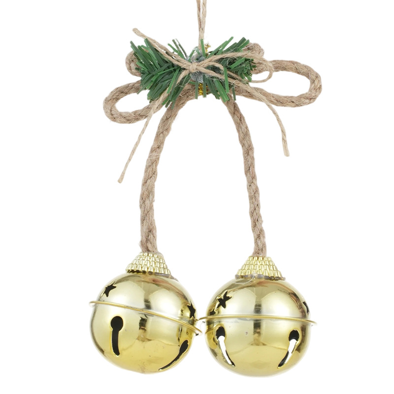 Nuevos colgantes de campana de Navidad de hierro forjado cuerda de cáñamo cuerda de campana metálica decoración colgante puerta colgante pared colgante accesorios de diseño
