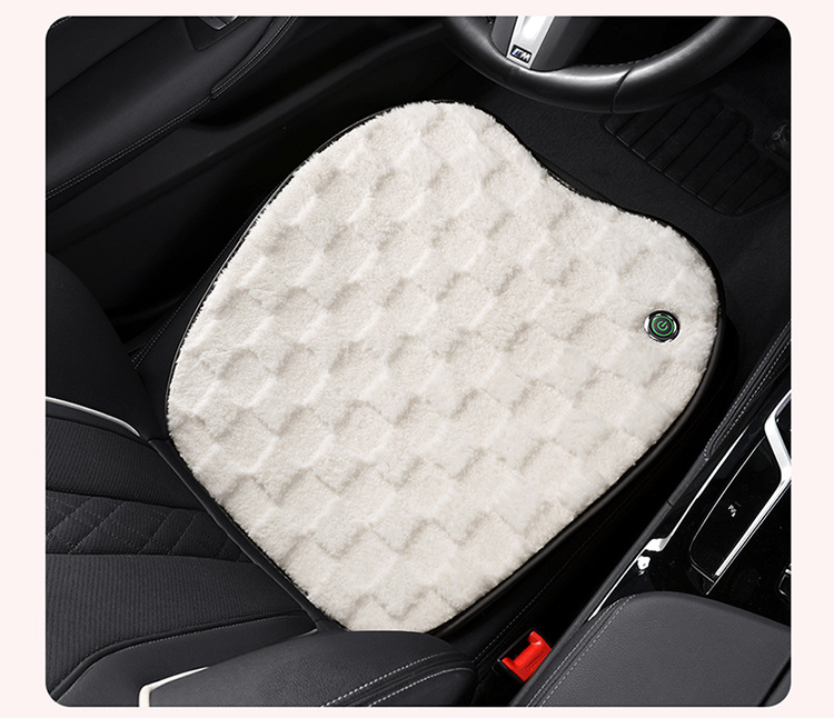 Winter Warm Plush Car Seat Cushion Car 5V USB Heating Pad Main and Passenger Single Seat Anti-Slip Office Seat Cushion