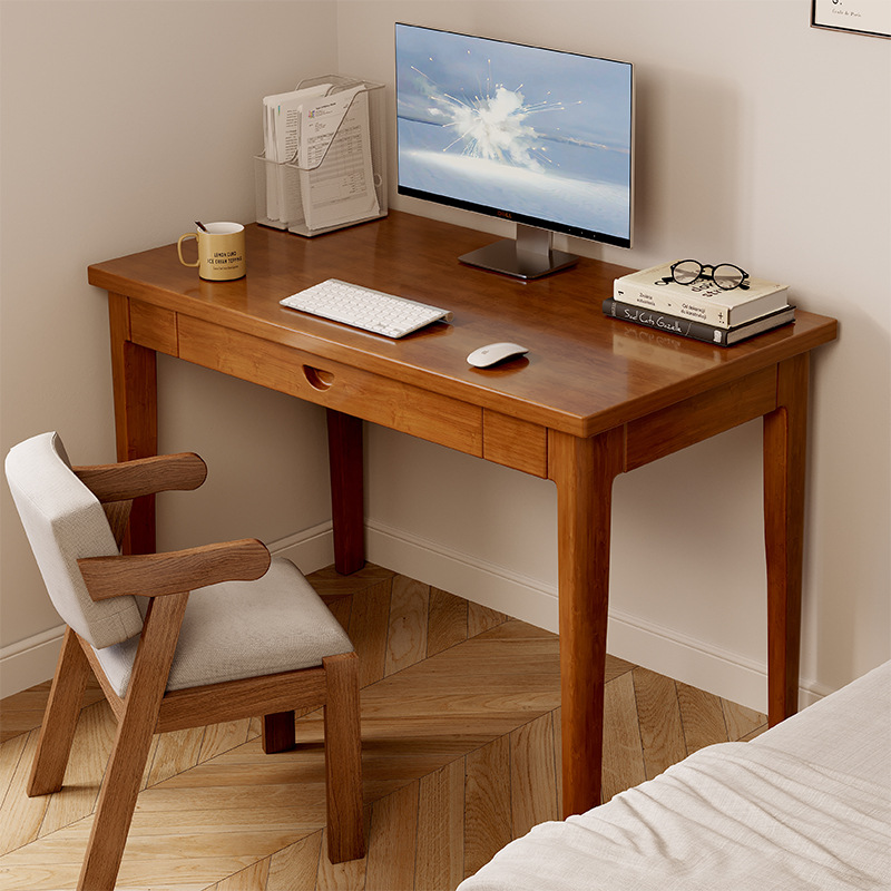 Escritorio estrecho de madera maciza, escritorio para computadora de escritorio para el hogar, escritorio simple, dormitorio de apartamento pequeño, escritorio, mesa larga