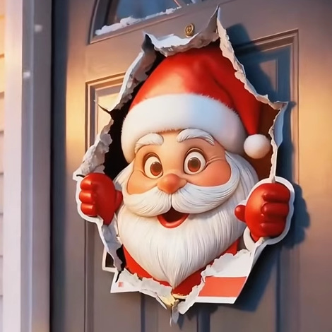 圣诞老人立体贴纸创意破墙客厅店铺氛围感装饰场景布置门贴不留胶