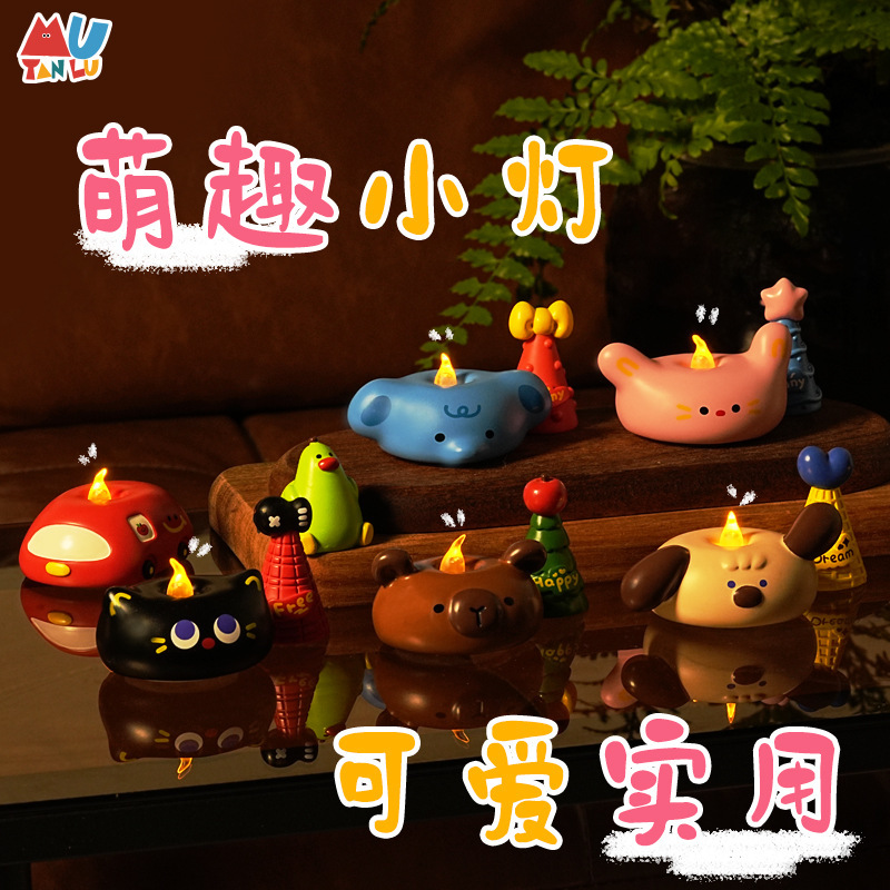 Wishing Light Feather Glowing Crystal Blind Box Resin Figurine Cute Home Desktop Decoration Xiaohongshu Popular Ornament Wholesale