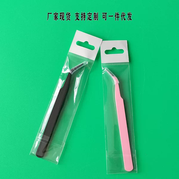 Overseas Supply False Eyelash Tweezers Stainless Steel Eyelash Extension Tweezers Gold Feather Clip Handmade DIY Tool Pointed Tip