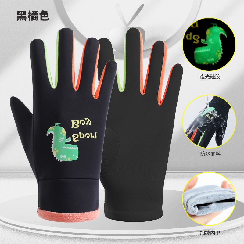 Guantes DE LOS NIÑOS dibujos animados luminoso deportes al aire libre caliente y niñas invierno nieve a prueba viento impermeable