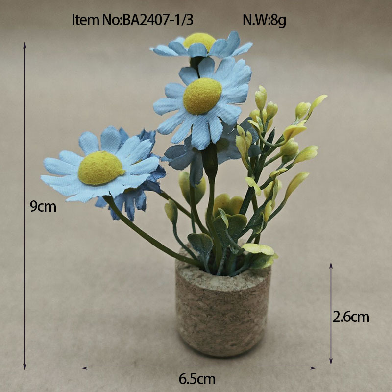 Transfronterizo exclusivo 2024 mini corcho imitación margarita refrigerador de absorción pegatinas decoración del hogar maceta miniatura en stock