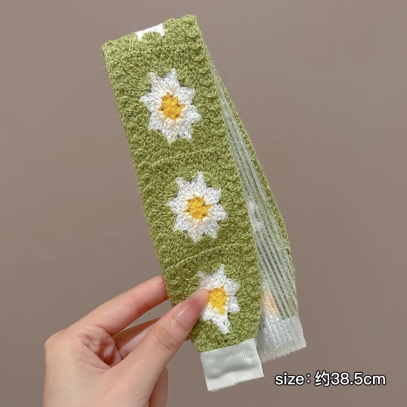 小女孩刺绣魔术贴发带儿童碎发整理头饰针织前额发箍女童刘海神器|undefined