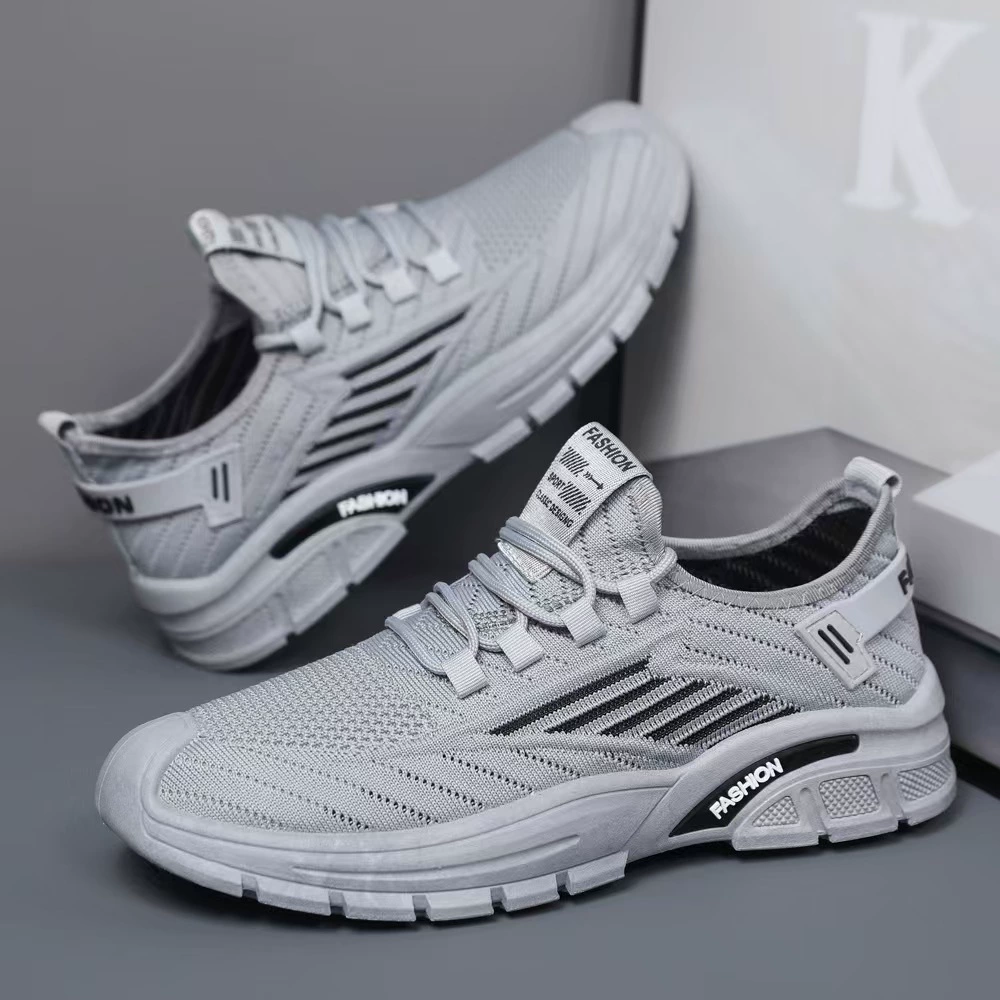 Взрывная мужская обувь летающая летающая дышащая спортивная повседневная обувь мягкая подошва легкая педаль ленивая обувь