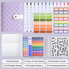 A6活頁本跨境新款活頁夾筆記本預算現金PU記賬本創意現金手賬本