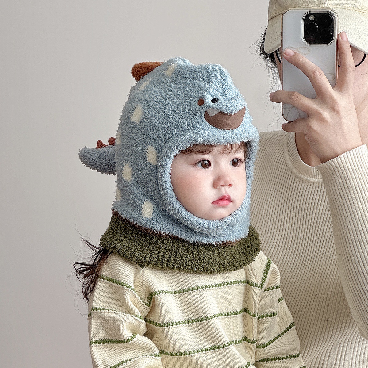 Gorro pasamontañas con bufanda para bebé térmico con protección para orejas para invierno