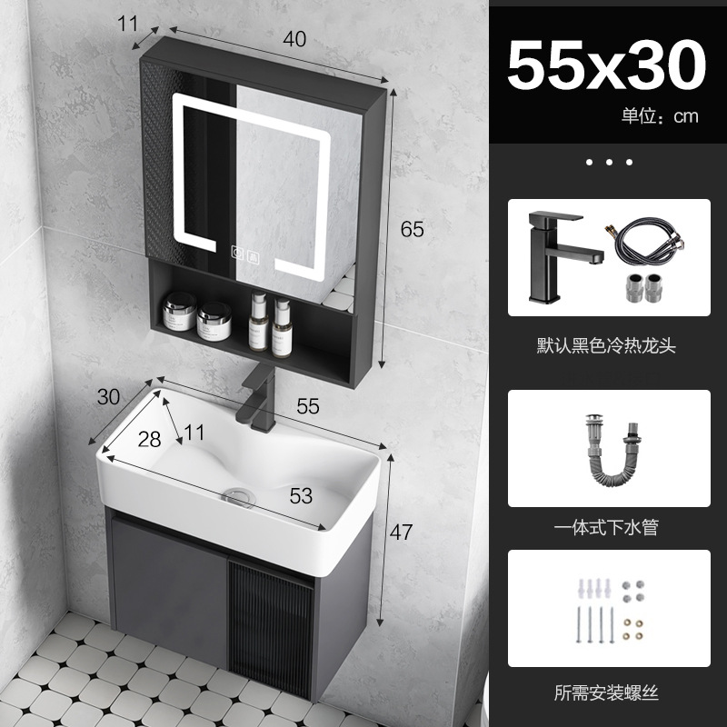 Baño de aluminio espacio puerta de vidrio gabinete de baño pequeño gabinete de lavabo doméstico combinación balcón lavabo piscina