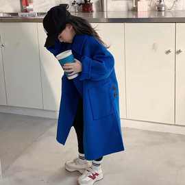 儿童春秋大衣2025新款秋冬套装男女童宝宝中大童加厚呢子外套现货