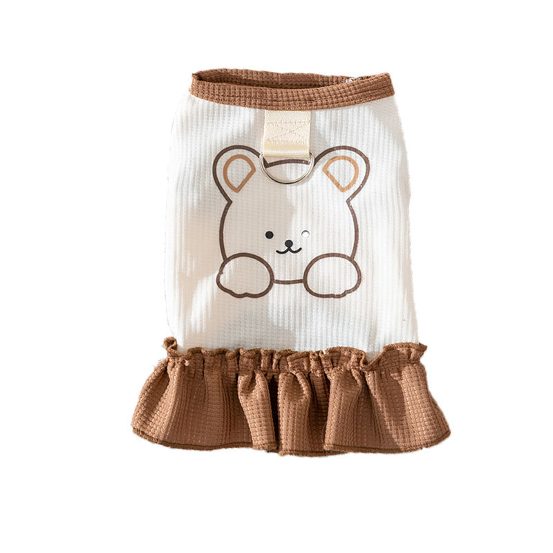 Estilo coreano primavera y verano perro oso tracción pareja ropa tracción chaleco gato dos pies verano mascotas ropa de perro