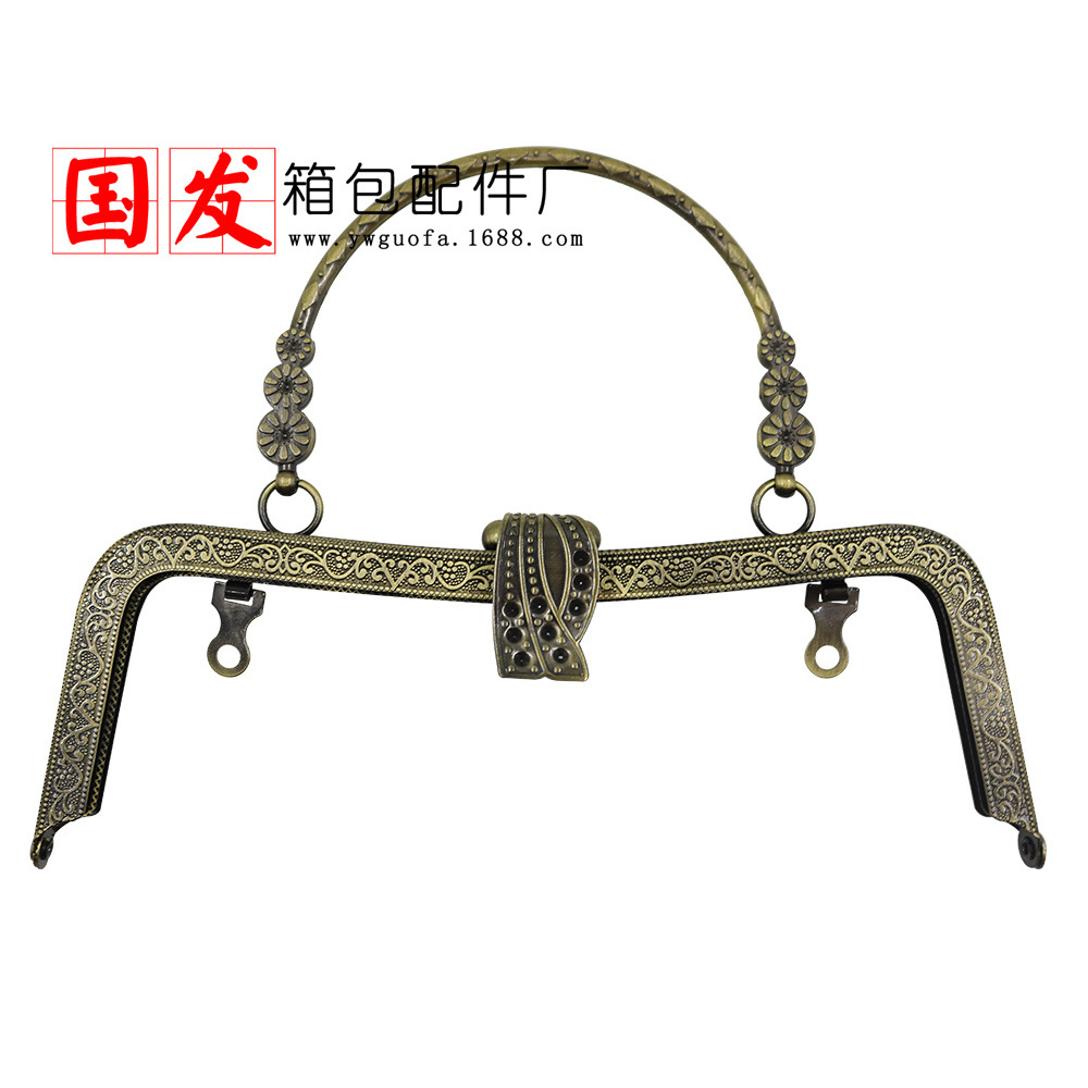 [Nuevo] agujero de tornillo 20cm cintura cóncava en relieve hojas grandes tres flores mano mano oro al por mayor