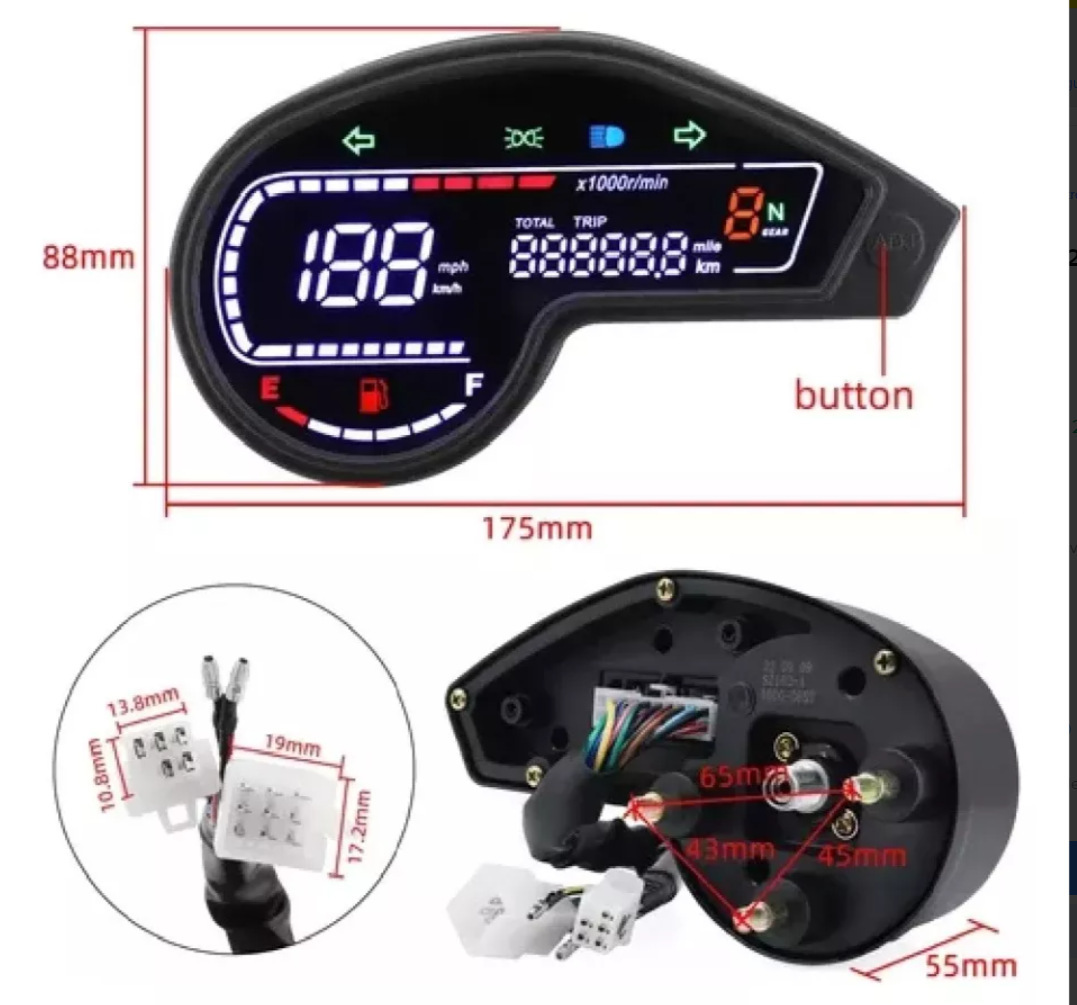 South America's Best-Selling Off-Road Vehicle Dm200 Digital Code Meter Xr190L Crm250 Zanyu 150 Gy200 Digital Meter