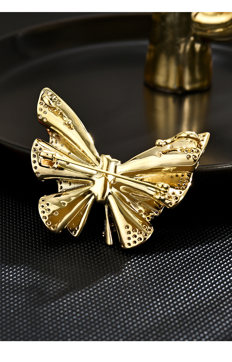 Exquisite Gold Schmetterling Brosche Für Damen Vielseitig Schmuck_voghion.com