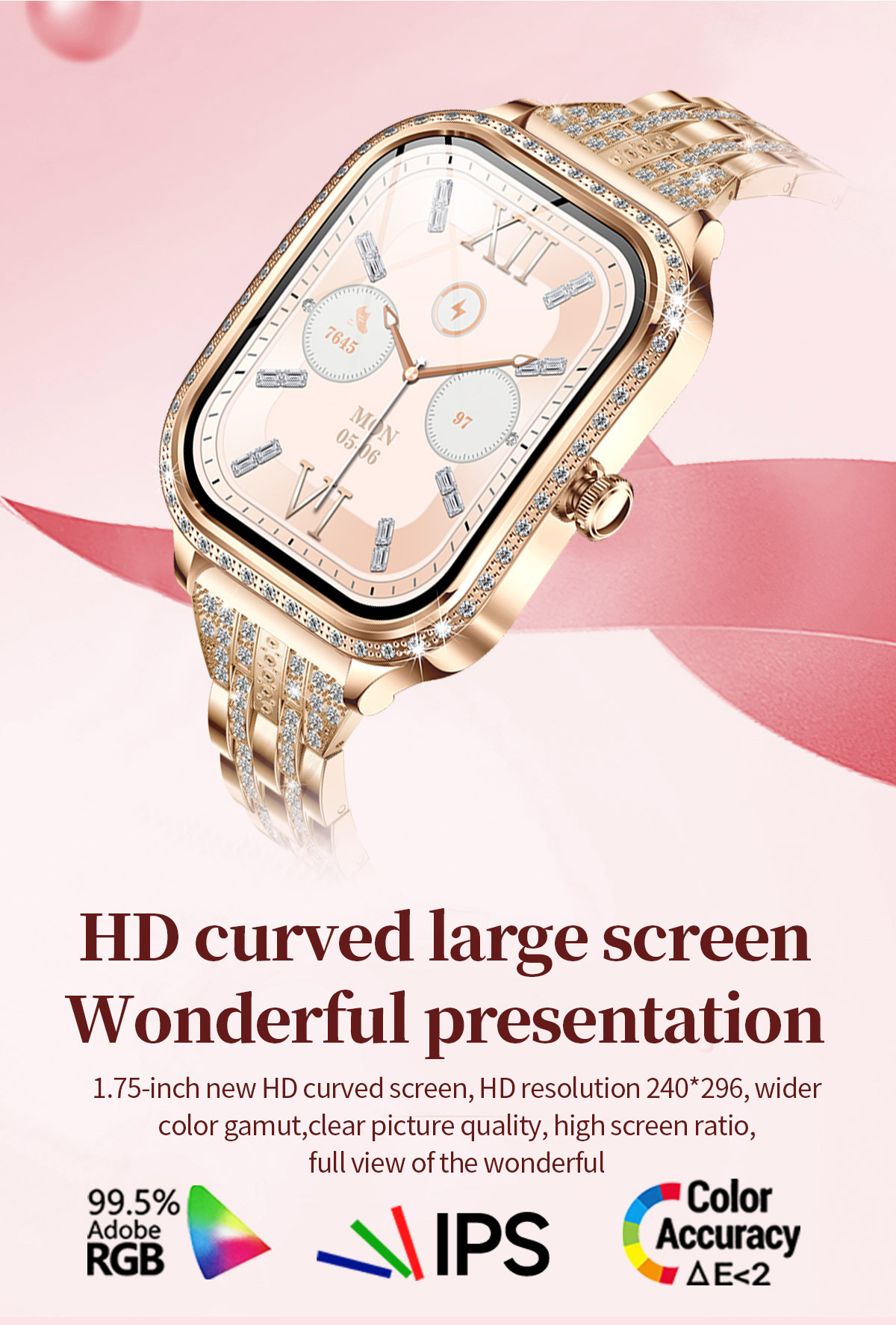 Smartwatch For Women Heart Rate And Blood Pressure Fitness Tracker_voghion.com