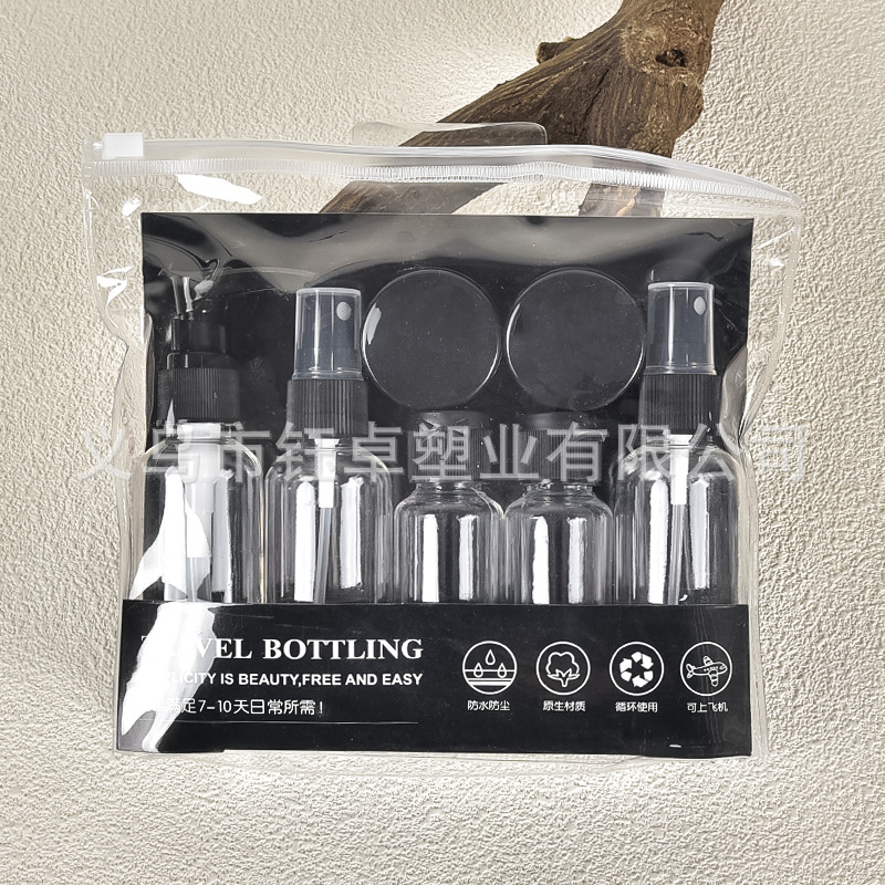 Cosméticos de viaje sub-botella bolsa de lavado portátil traje prensa botella de spray loción champú crema botella vacía