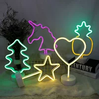 Неоновая LED‑лампа‑фигура для декора, разные формы (единорог, сердце, ёлка), 220 В, атмосферная
