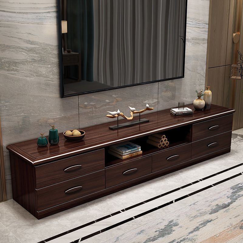 Purple Sandalwood Solid Wood Tv Cabinet Living Room Combination Set Retractable Modern Chinese Living Room Tv Storage Cabinet