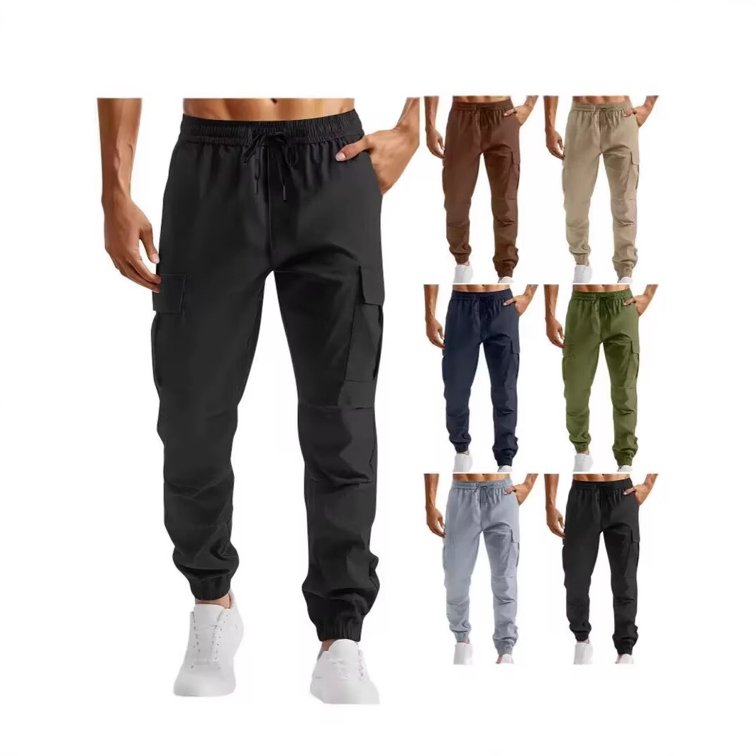 2024 Four Seasons New Sports Pants Men's Running Fitness Trousers Outdoor Multi-Pocket Cargo Pants Casual Pants Ready in Stock