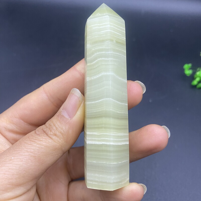 天然阿富汗玉柱子小摆件水晶雕刻件桌面摆件手工雕刻件装饰 买一送一 图 3