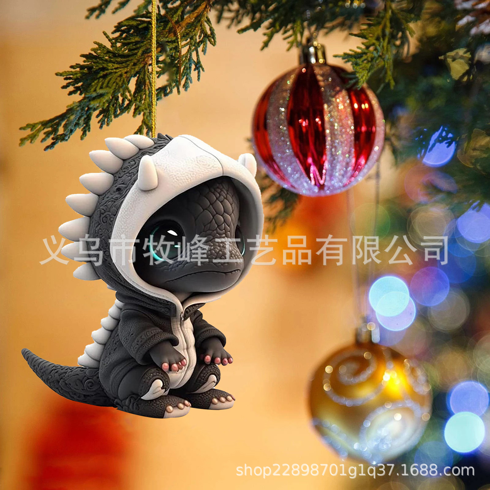 2023 transfronteriza nuevo dinosaurio elfo árbol de Navidad colgante Navidad lugar decoración del hogar regalo de los niños