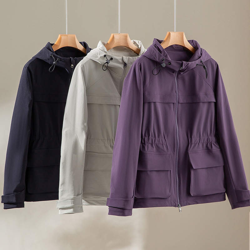 Windproof outdoor jacket, workwear coat for women, high-end, slimming, hooded, casual, suitable for hiking and mountaineering, breathable, autumn and winter women's clothing Windproof outdoor jacket, workwear coat for women, high-end, slimming, hooded, casual, suitable for hiking and mountaineering, breathable, autumn and winter women's clothing