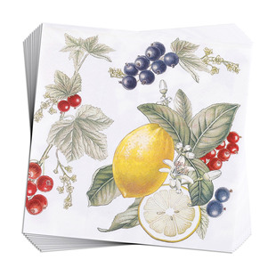 Cross-Border Hot Selling Colorful Napkins 33cm Thickeneded Lemon Printed Napkins Holiday Party Decoration Printed Napkins