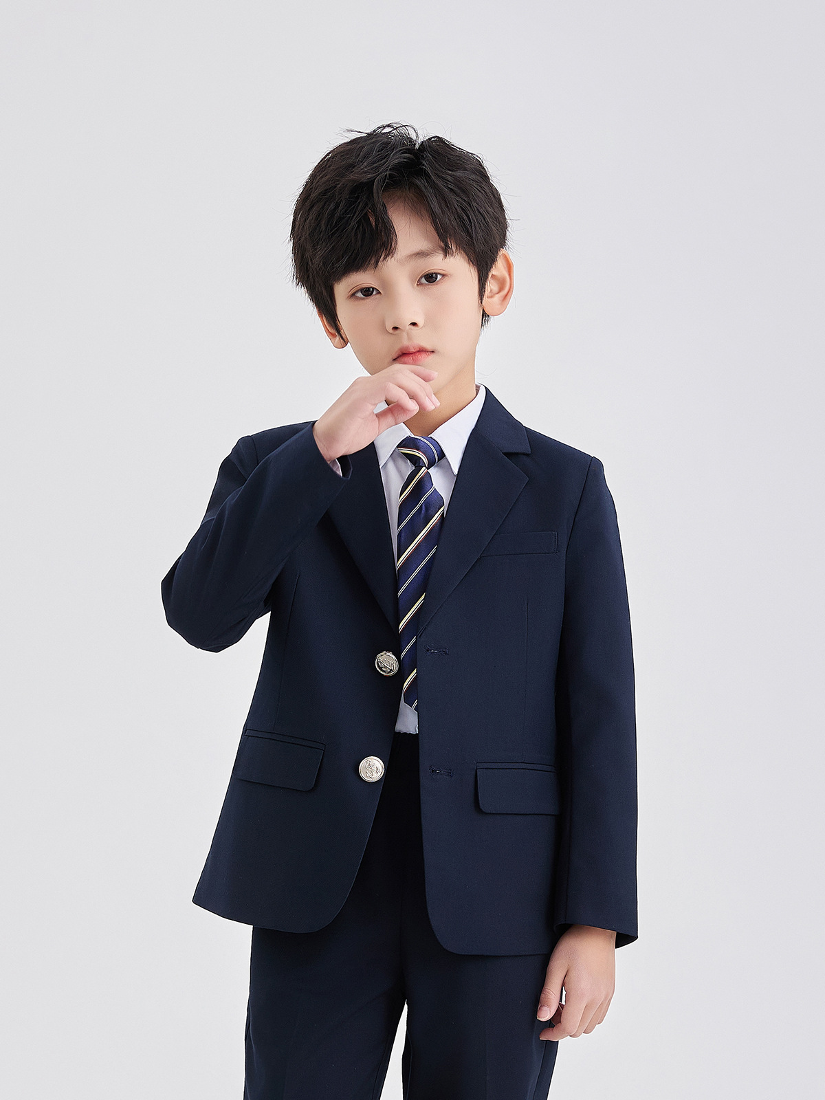 Boys' Preppy Style Dress Suit, Primary School Students' British Style School Uniform, Kidsren's Class Uniform Suit, Kindergarten Uniform Campus