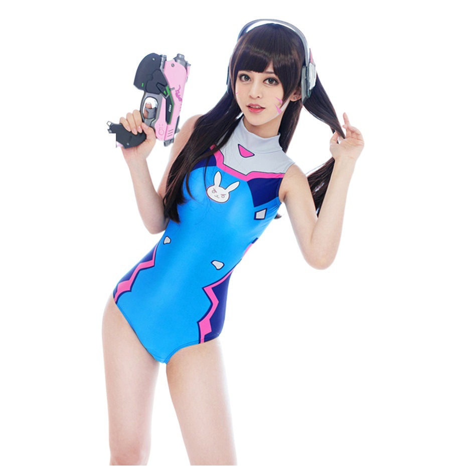 Traje de baño cosplay de Halloween Overwatch Dead Library traje de baño DVA Asuka Ayaka Rei
