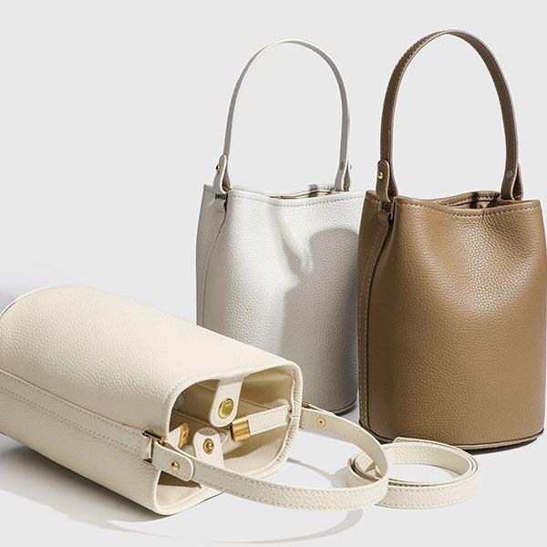 Women’s Bags Litchi Pattern Niche Design Bucket Bag Large Capacity Tote Bag All-match Single Shoulder Crossbody Women's Bag_voghion.com