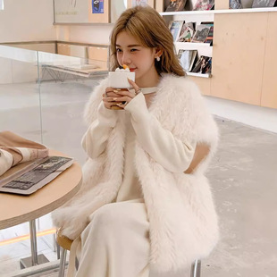 European and American New Toca Fur Vest Mid-length V-neck Fox Fur Coat Women's Autumn and Winter Vest Fur Top