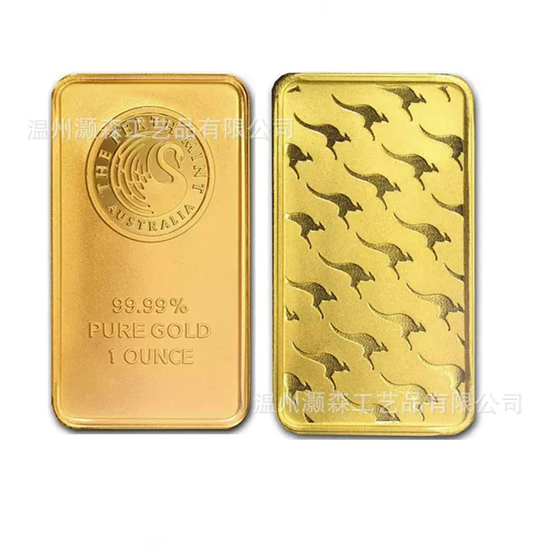 50g克小天鹅纯金电镀金块金条异形硬币外币收藏工艺品方形币