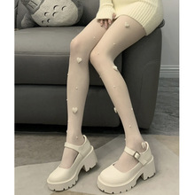 日系小皮鞋女白色厚底增高軟妹韓版珍鞋2022年魔術貼粗跟圓頭單鞋