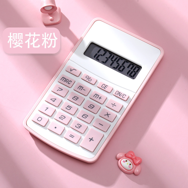 小さな関数電卓、見栄えの良い学生、キャンディー色の電子コンピュータ、小型ポータブルフリップ計算機|undefined