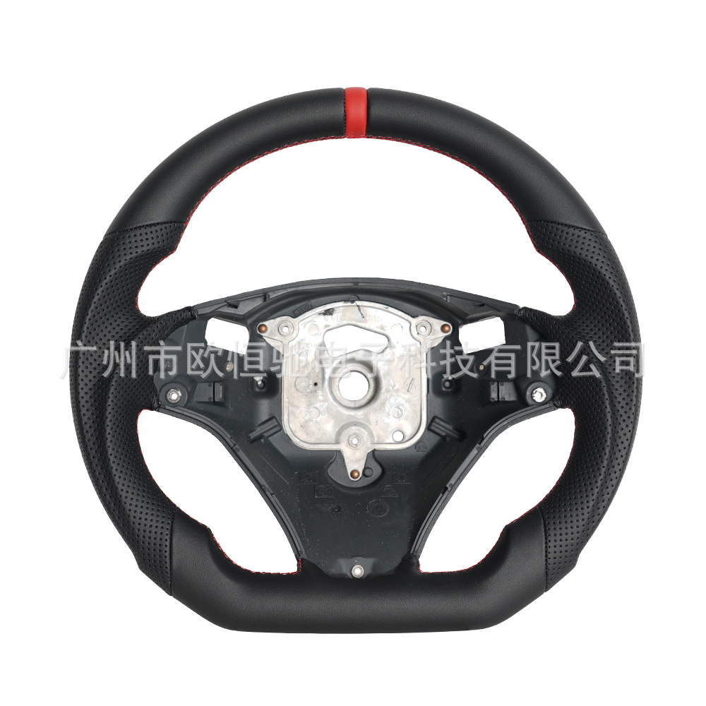 Cross-Border Hot-Selling Product Suitable for 09 Model Bmw E90 Full Leather Red Positioning Line Sports Style Car Steering Wheel Modification
