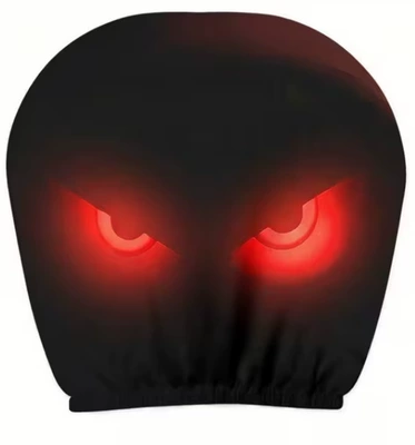 Universal seat cover: best-selling universal pullover printed car headrest - fluorescent-red-eyes-double-sided-printing-1-piece