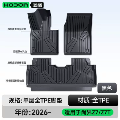 foot mats modification accessories carpet | Modelə uyğun ayaqaltı - hongmeng-smart-travel-fashion-z7-26-models-single-layer-foot-mat-black-tpe-thickened-economical-standard-model