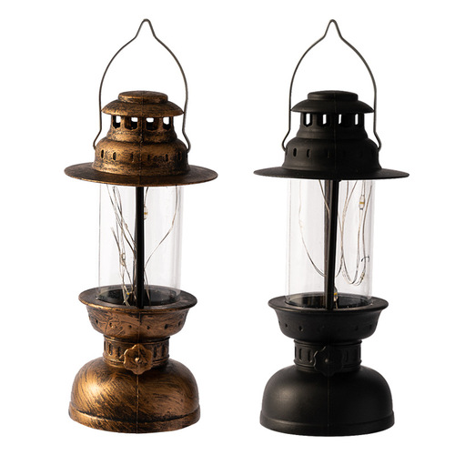 Christmas retro luminous electronic candle shaking wind lantern desktop ornaments Halloween oil lantern scene decoration