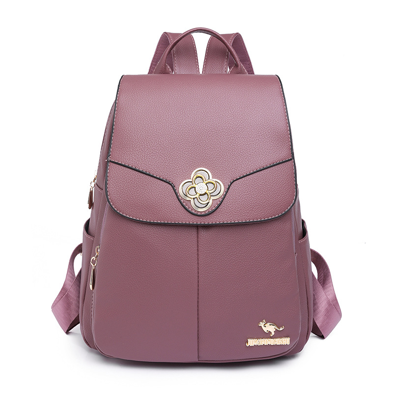 Fábrica al por mayor 2023 nueva mochila de cuero suave retro para mujer, mochila de viaje de gran capacidad para desplazamientos urbanos, mochila escolar