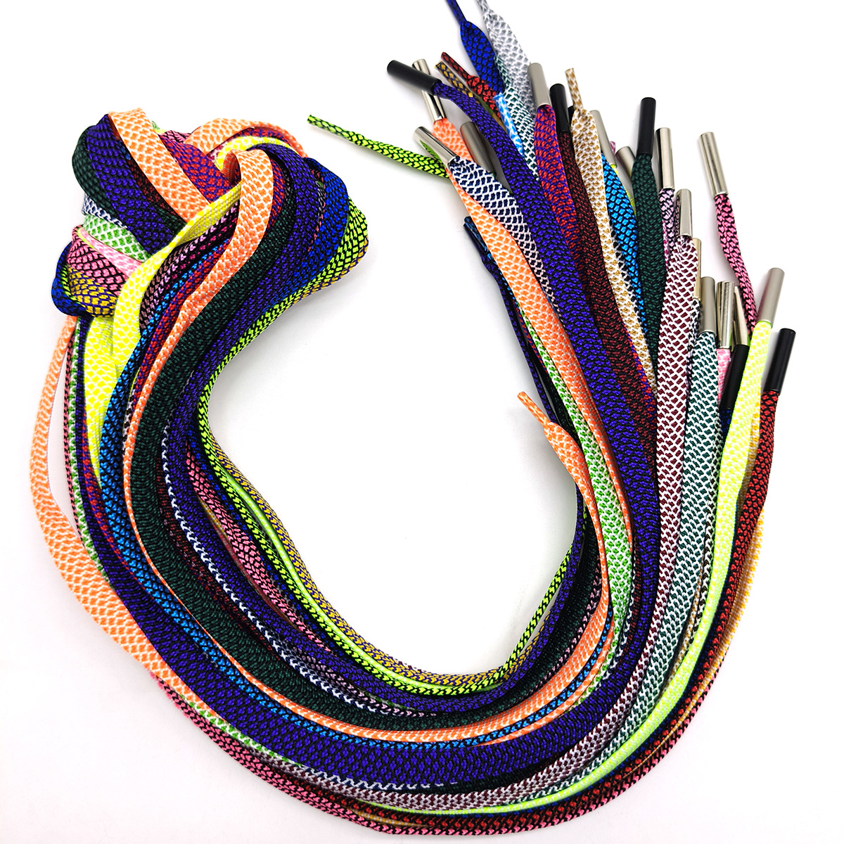 48 color 1cm poliéster dragón escama doble hueco color trenzado cuerda plana de doble color chaqueta casuaje cuerda de sombrero