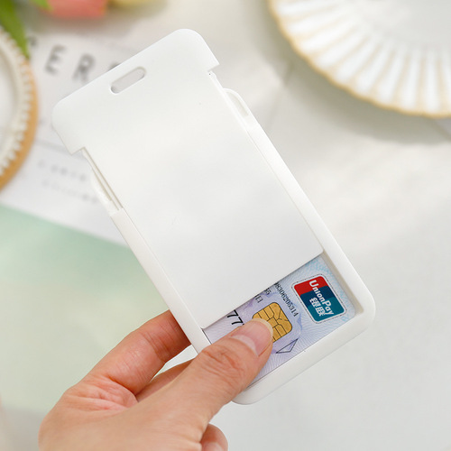 Creative plastic push-pull card holder student slide-type bus card holder campus access card ID card meal card protective cover