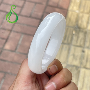 Factory Live supply Outer Mongolia material White Jade sheep fat jade white moonlight imitation Hetian jade bracelet one-piece delivery beauty bracelet
