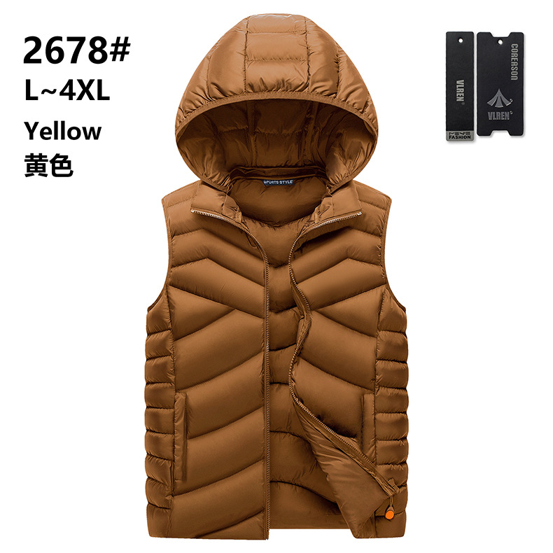 Costilla de algodón Chaleco de los hombres Otoño e Invierno estilo coreano grueso chaleco caliente transfronterizo sin mangas chaleco Comercio exterior al por mayor