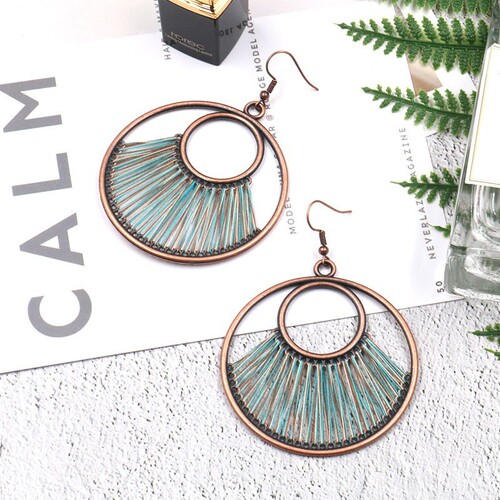 Cross-border Amazon popular earrings multi-piece set European and American handmade round hollow earrings love accessories