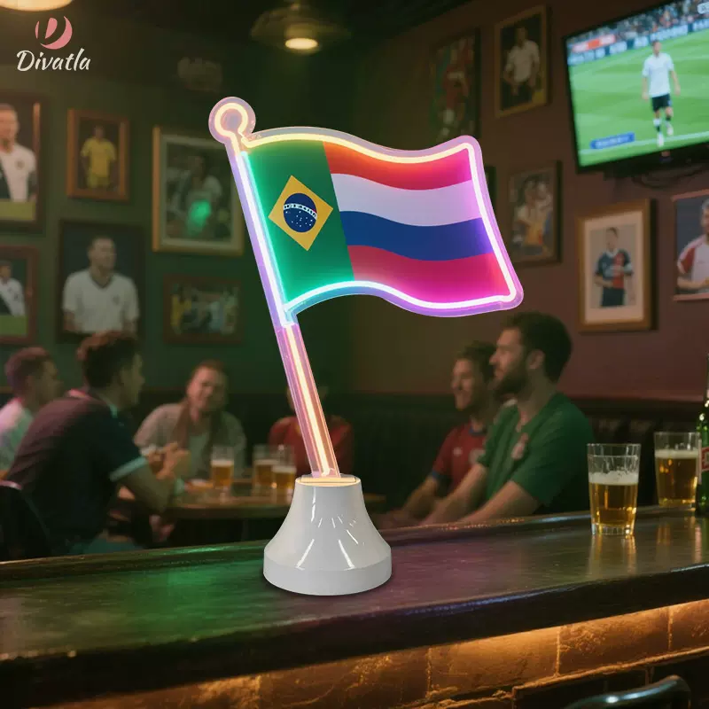 世界杯霓虹灯LOGO定制FIFA标志台灯赛事主题发光台灯球迷礼品批发