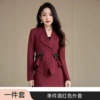 6628 wine red suit
