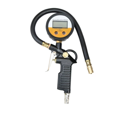 Air pressure gauge/tire pressure gauge, Pressure Gauge with Inflatable Car Tire - black-copper-head-electronic-watch
