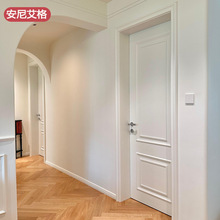 法式奶油白色室内卧室门房间门复古门实木复合烤漆木门单开门